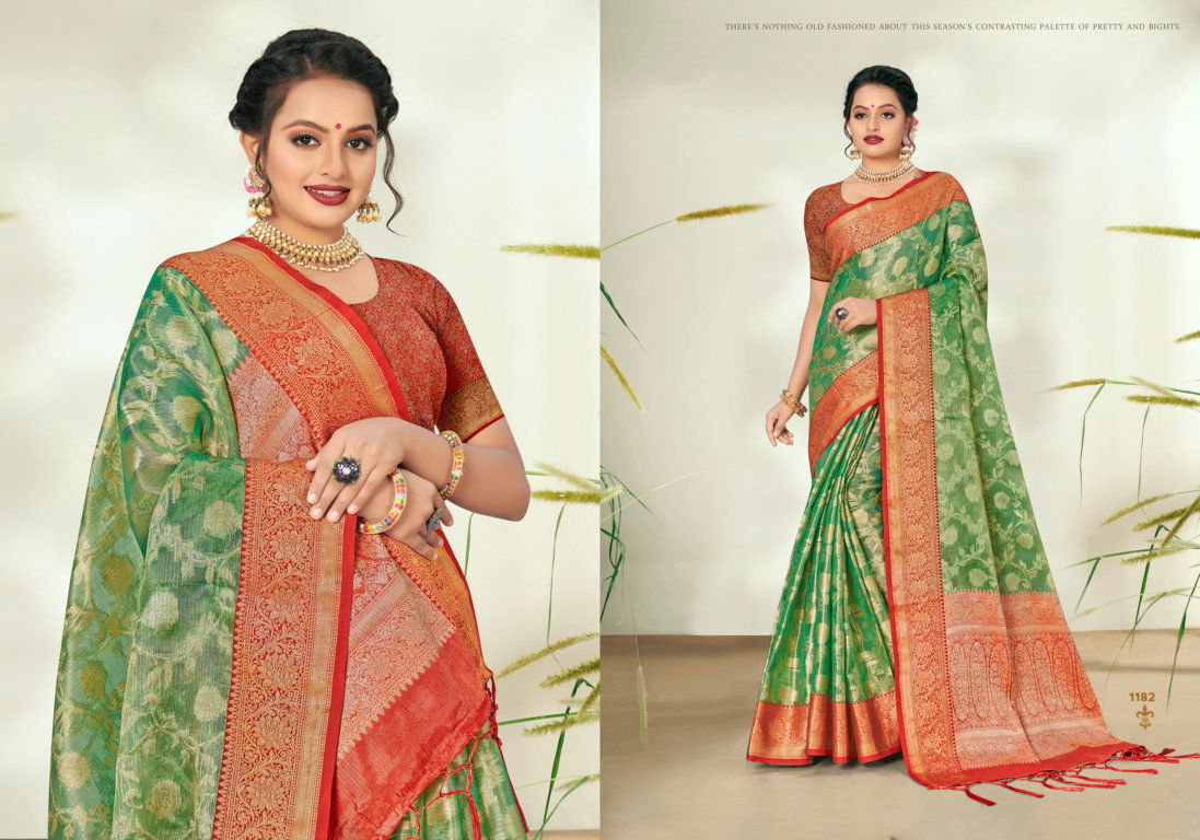 Riwazo Sobhana Fancy Wear Organza Weaving Latest Saree Collection